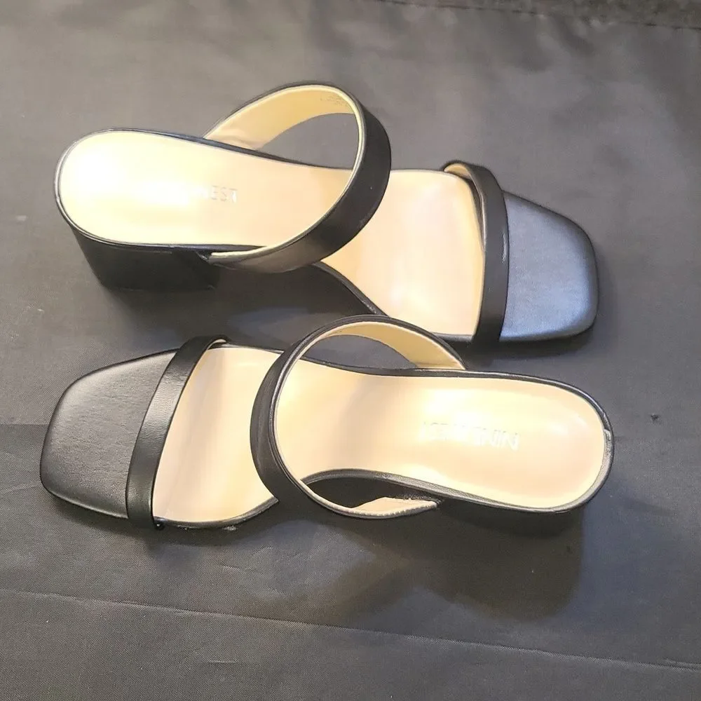 BRAND NEW NINE WEST BLOCK HEEL SQUARE TOE WOMENS SANDALS - Picture 7 of 14